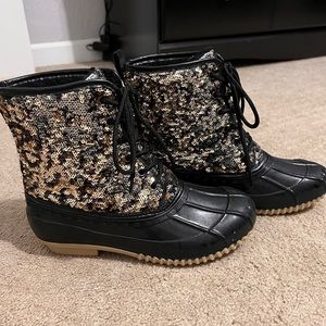 Olivia Miller sequin rain boots
